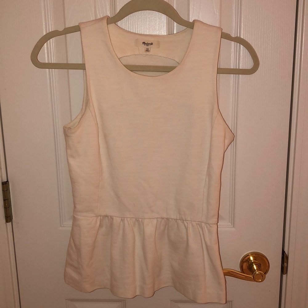 Madewell peplum sleeveless top XS